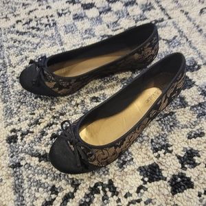 Black Lace Ballet Flats size 7